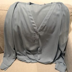 Small Lush Long Sleeve Sheer Blouse